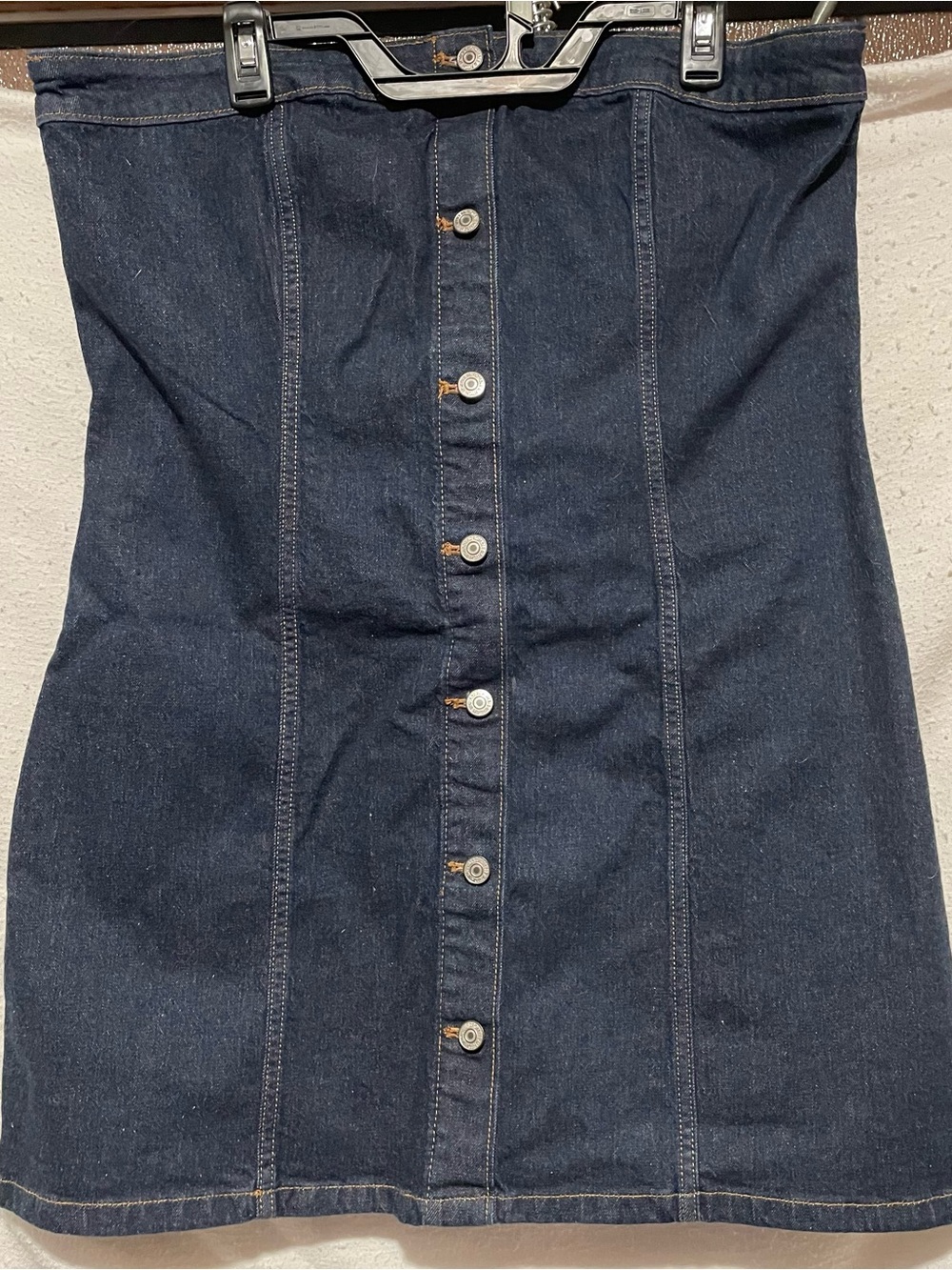 Abercrombie & Fitch Dark Blue Strapless Button-Front Denim Mini Dress new w\ tag